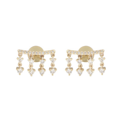 Broqueles de Oro Amarillo con Diamantes