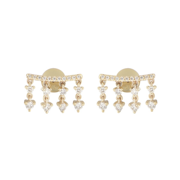 Broqueles de Oro Amarillo con Diamantes