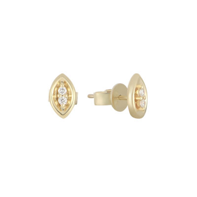 Broqueles de Oro amarillo con Diamante - Imagen 2
