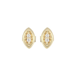 Broqueles de Oro amarillo con Diamante