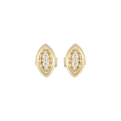 Broqueles de Oro amarillo con Diamante