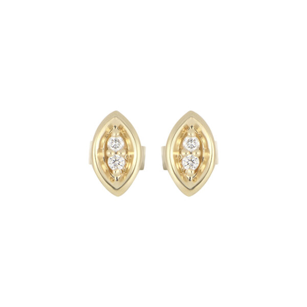 Broqueles de Oro amarillo con Diamante