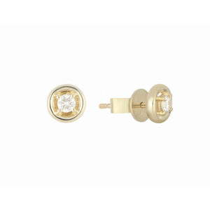 Broqueles de Oro Amarillo con Diamante - Imagen 2