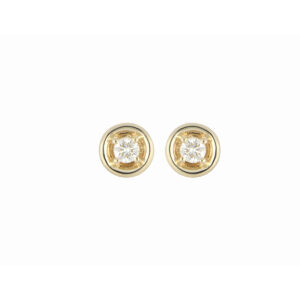 Broqueles de Oro Amarillo con Diamante