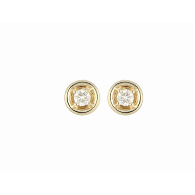 Broqueles de Oro Amarillo con Diamante