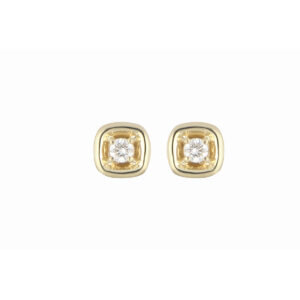 Broqueles de Oro Amarillo con Diamante