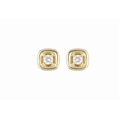 Broqueles de Oro Amarillo con Diamante