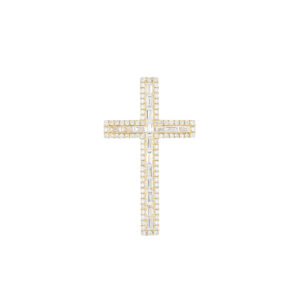 Dije de cruz de oro con diamantes