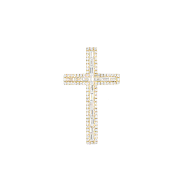 Dije de cruz de oro con diamantes
