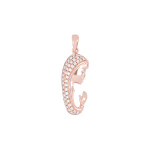 Dije Madonna de oro rosa con diamantes