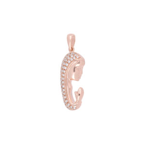 Dije Madonna de oro rosa con diamantes - Imagen 2