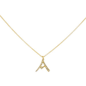 Inicial A de oro con diamantes