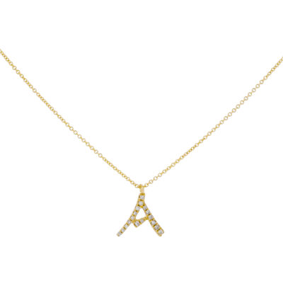 Inicial A de oro con diamantes