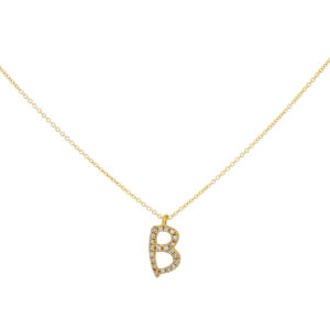 Inicial B en oro con diamantes