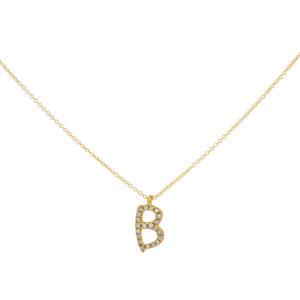 Inicial B en oro con diamantes