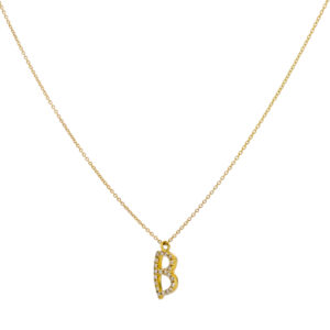 Inicial B en oro con diamantes - Imagen 2