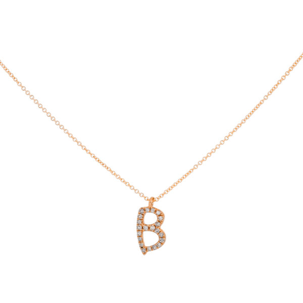 Inicial B en oro con diamantes