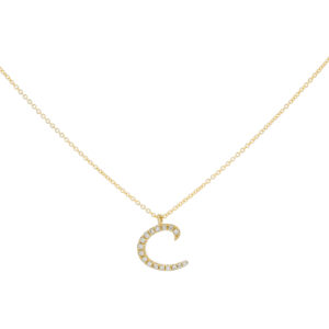 Inicial C de oro con diamantes