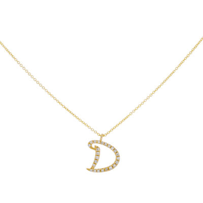 Inicial D de oro con diamantes