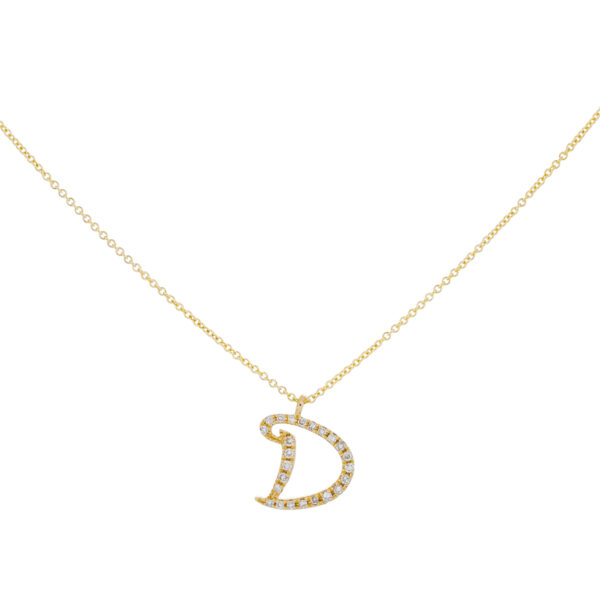 Inicial D de oro con diamantes