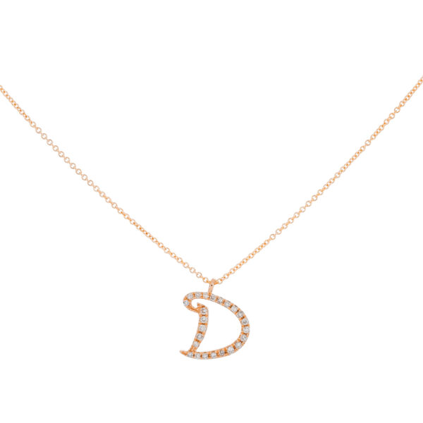 Inicial D de oro con diamantes