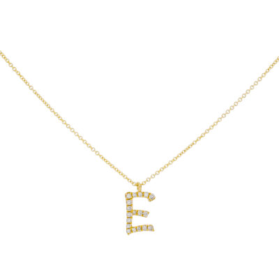 Inicial E de oro con diamantes