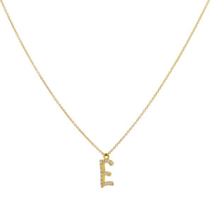 Inicial E de oro con diamantes - Imagen 2