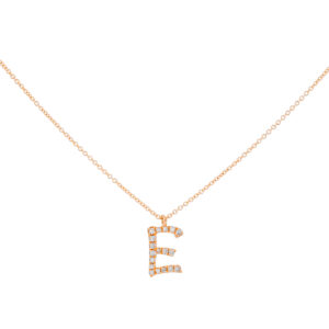 Inicial E de oro con diamantes