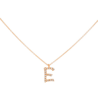 Inicial E de oro con diamantes