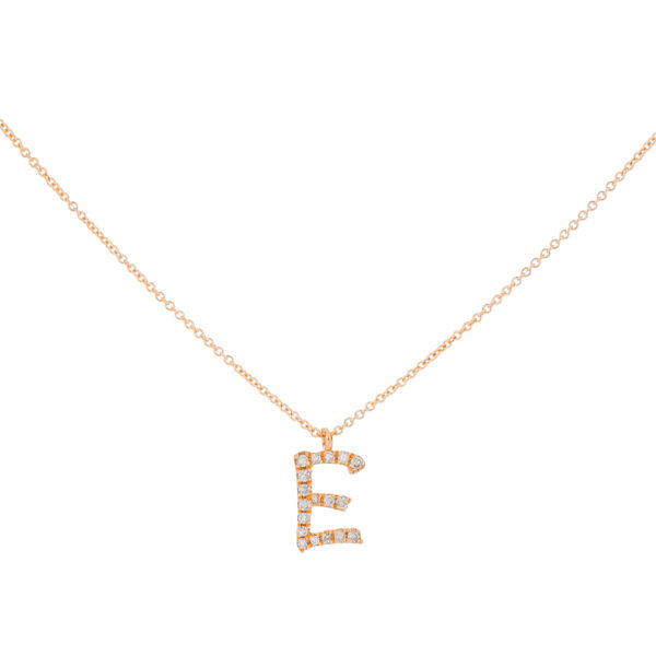 Inicial E de oro con diamantes