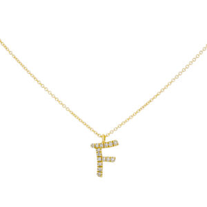 Inicial F de oro con diamantes