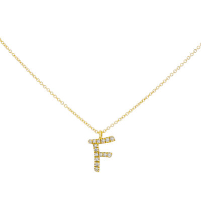 Inicial F de oro con diamantes