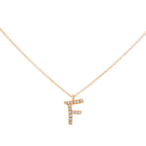 Inicial F de oro con diamantes