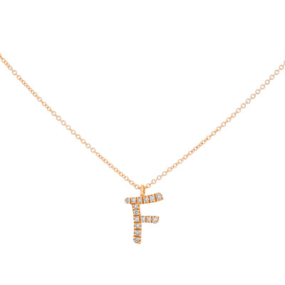Inicial F de oro con diamantes