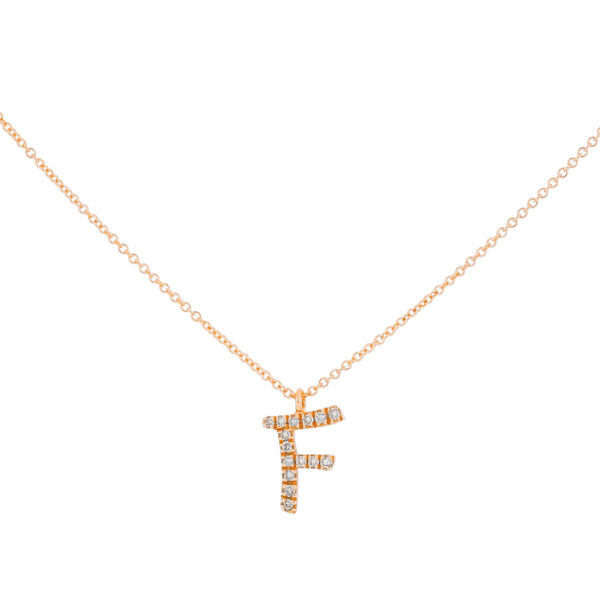 Inicial F de oro con diamantes