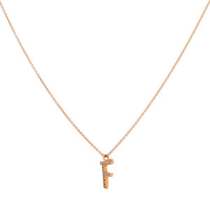 Inicial F de oro con diamantes - Imagen 2