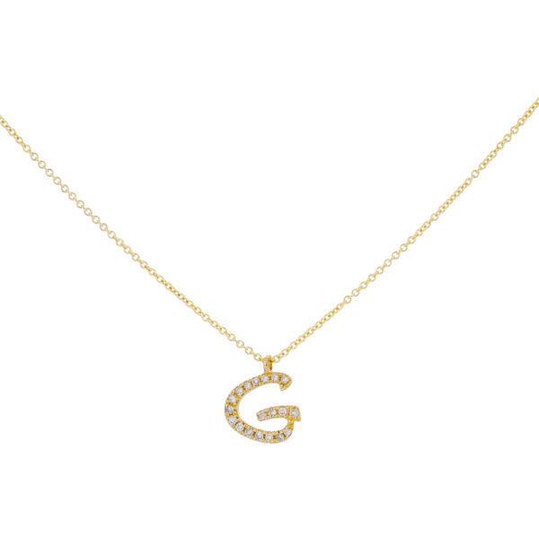 Inicial G de oro con diamantes