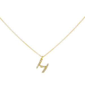 Inicial H de oro con diamantes