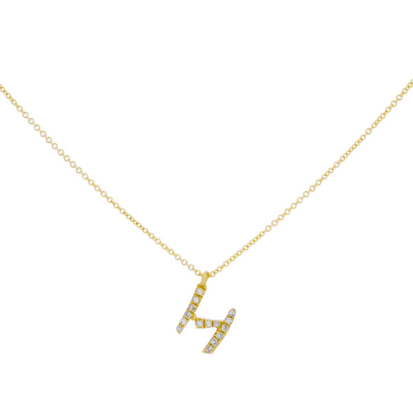 Inicial H de oro con diamantes