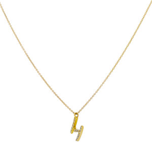 Inicial H de oro con diamantes - Imagen 2