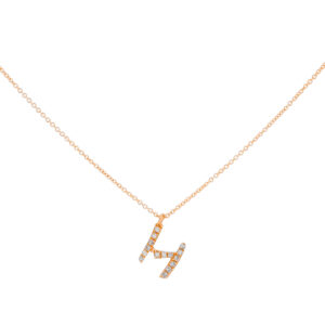Inicial H de oro con diamantes