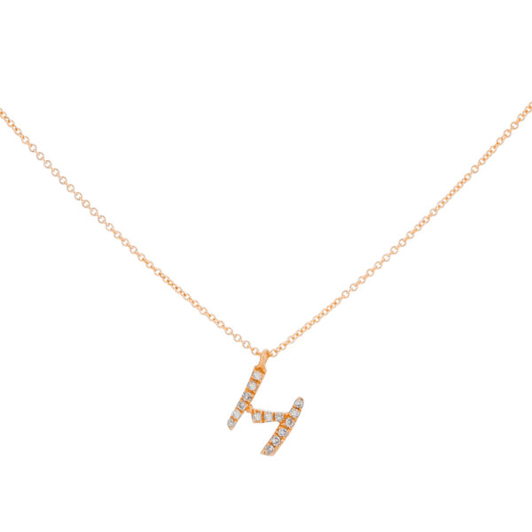 Inicial H de oro con diamantes