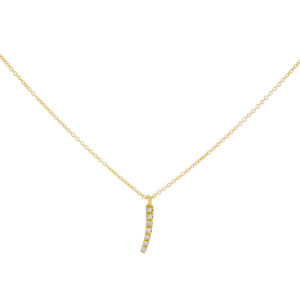 Inicial I de oro con diamantes