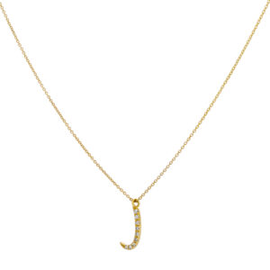 Inicial J de oro con diamantes - Imagen 2