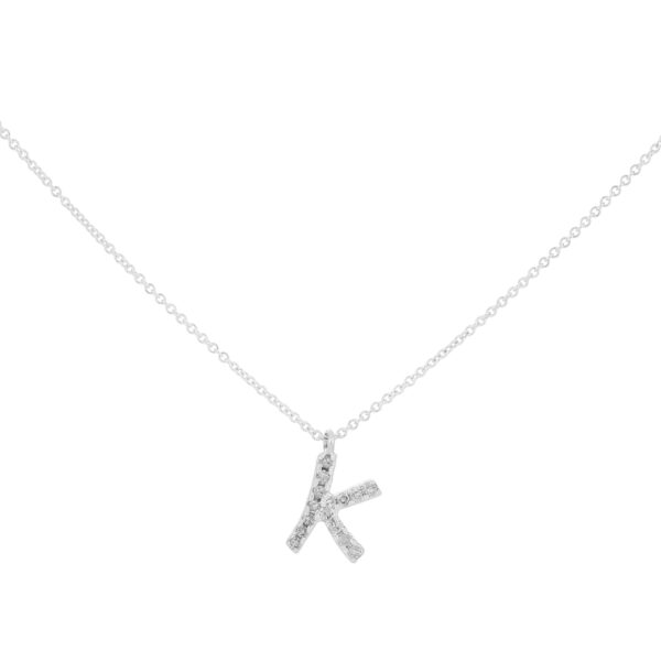 Inicial K de oro con diamantes