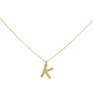 Inicial K de oro con diamantes