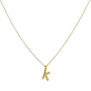 Inicial K de oro con diamantes - Imagen 2