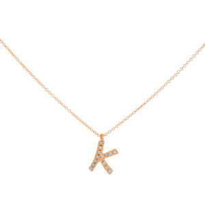 inicial K de oro con diamantes