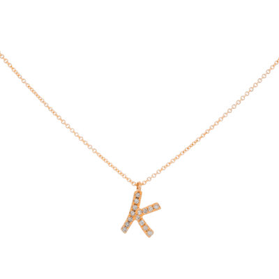 inicial K de oro con diamantes