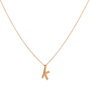 inicial K de oro con diamantes - Imagen 2